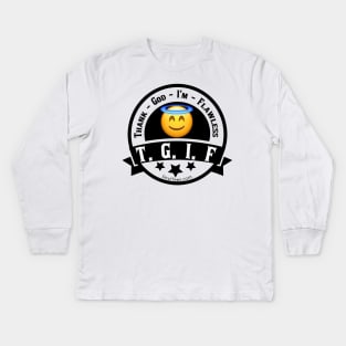 Thank God I’m Flawless Kids Long Sleeve T-Shirt